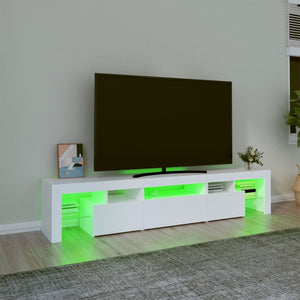 Έπιπλο Τηλεόρασης με LED Λευκό 200 x 36,5 x 40 εκ.