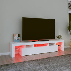 Έπιπλο Τηλεόρασης με LED Λευκό 200 x 36,5 x 40 εκ.
