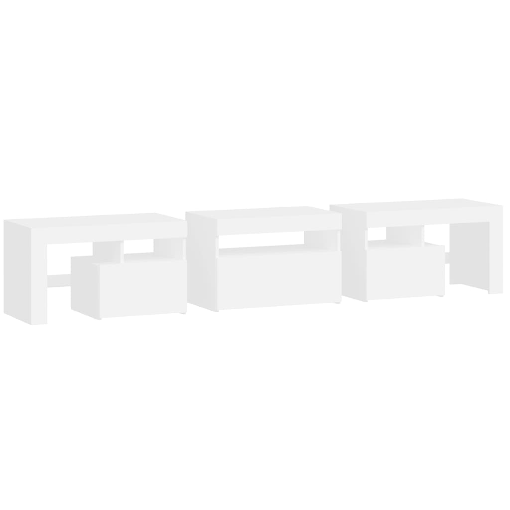 Έπιπλο Τηλεόρασης με LED Λευκό 200 x 36,5 x 40 εκ.