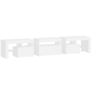 Έπιπλο Τηλεόρασης με LED Λευκό 200 x 36,5 x 40 εκ.