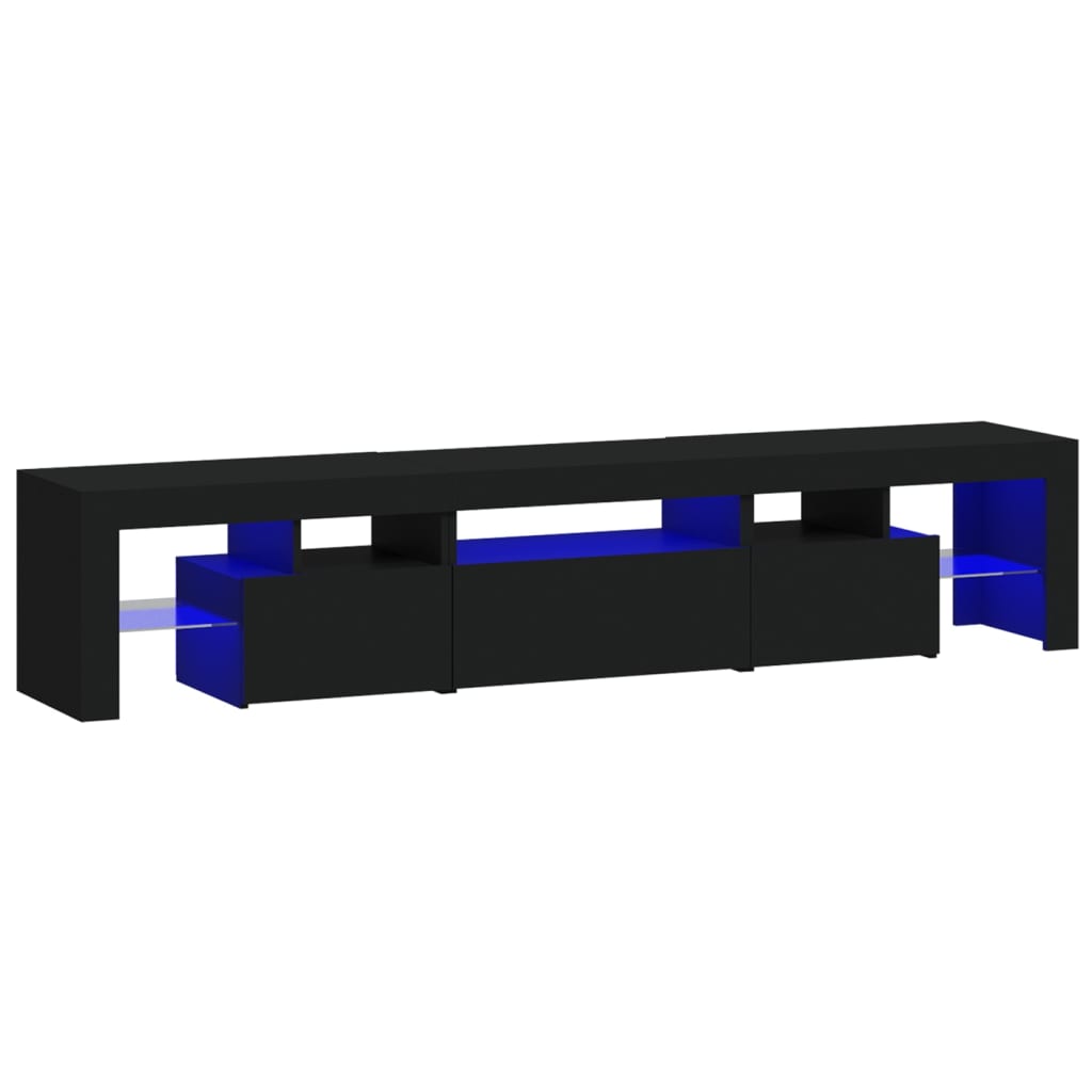 Έπιπλο Τηλεόρασης με LED Μαύρο 200x36,5x40 εκ.