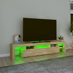 Έπιπλο Τηλεόρασης με LED Sonoma Δρυς 200x36,5x40 εκ. - Pakobazaar