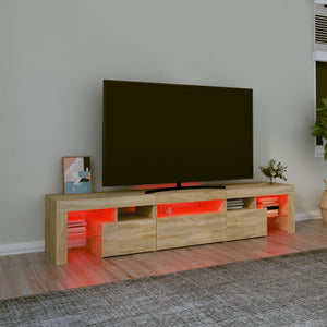 Έπιπλο Τηλεόρασης με LED Sonoma Δρυς 200x36,5x40 εκ. - Pakobazaar