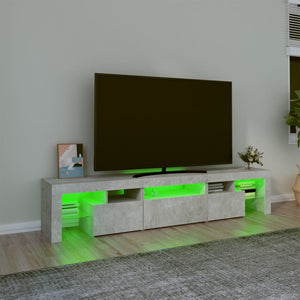 Έπιπλο Τηλεόρασης με LED Γκρι Σκυροδέματος 200x36,5x40 εκ.