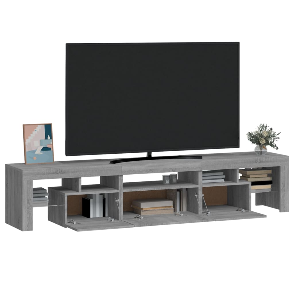 Έπιπλο Τηλεόρασης με LED Γκρι Sonoma 200x36,5x40 εκ.