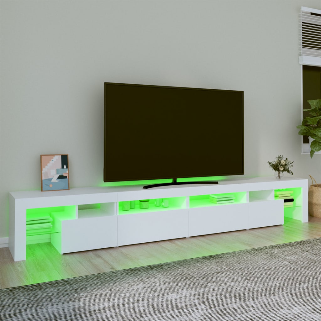Έπιπλο Τηλεόρασης με LED Λευκό 260 x 36,5 x 40 εκ.