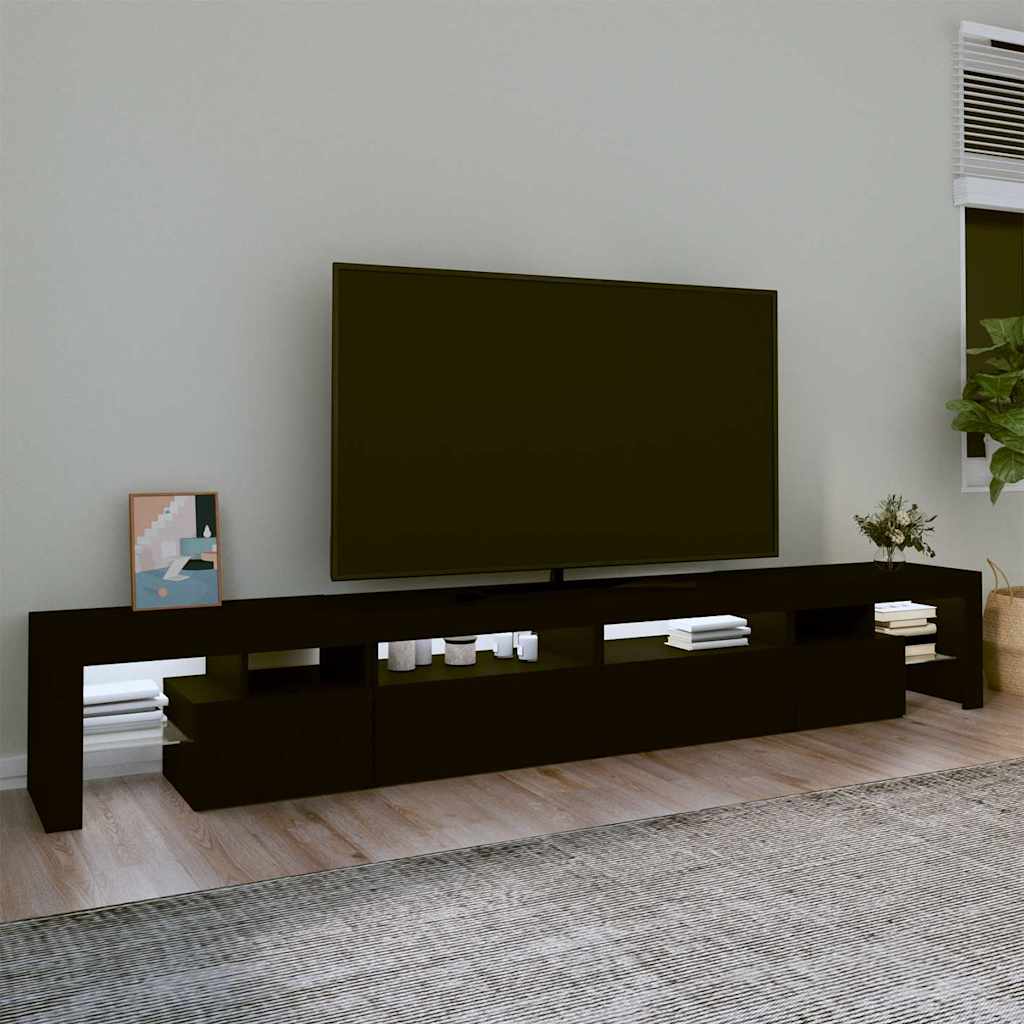 Έπιπλο Τηλεόρασης με LED Μαύρο 260x36,5x40 εκ.