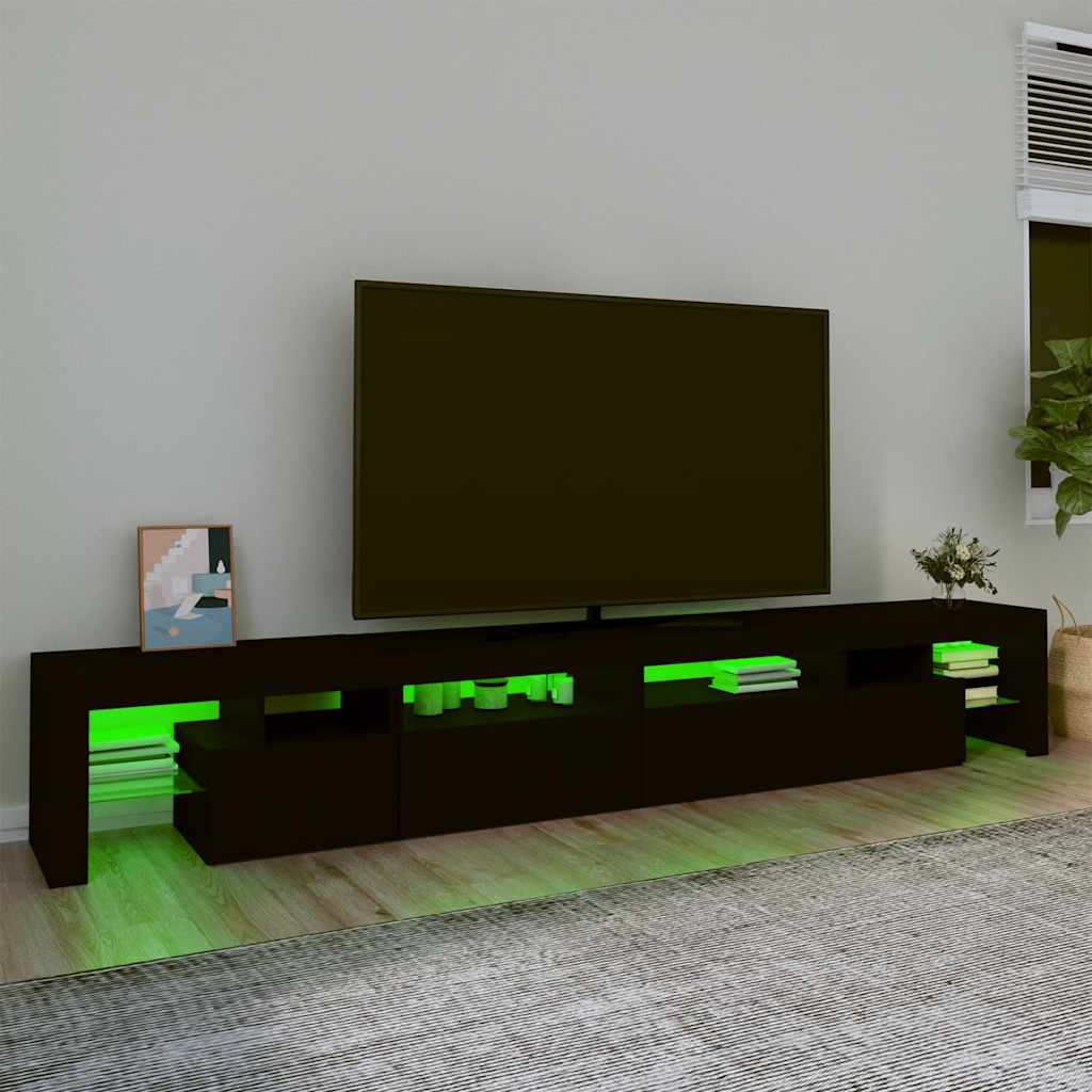 Έπιπλο Τηλεόρασης με LED Μαύρο 260x36,5x40 εκ.