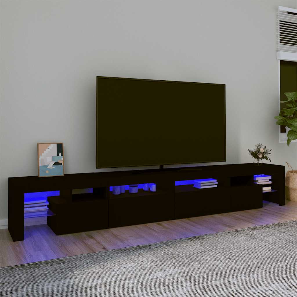 Έπιπλο Τηλεόρασης με LED Μαύρο 260x36,5x40 εκ.