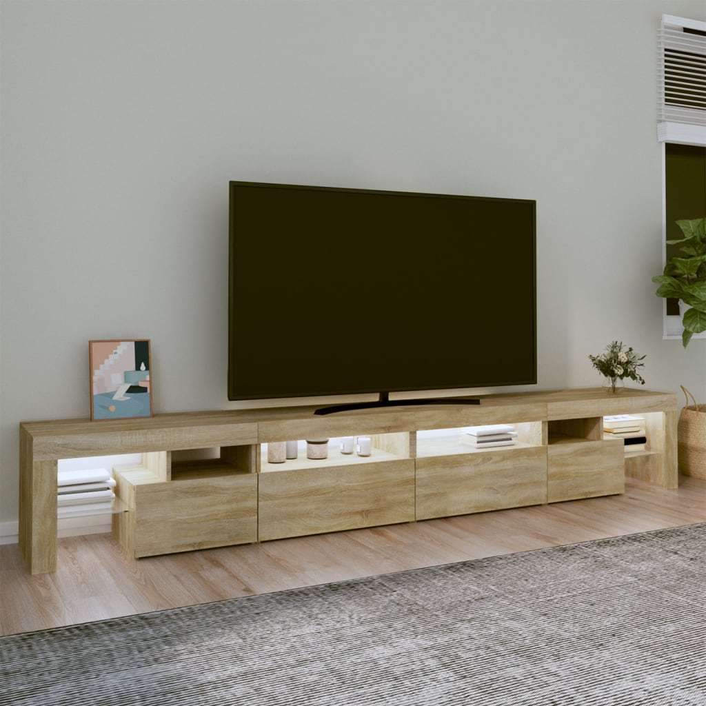 Έπιπλο Τηλεόρασης με LED Sonoma Δρυς 260x36,5x40 εκ. - Pakobazaar