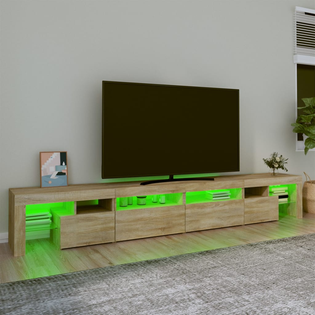 Έπιπλο Τηλεόρασης με LED Sonoma Δρυς 260x36,5x40 εκ. - Pakobazaar