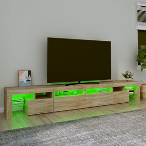Έπιπλο Τηλεόρασης με LED Sonoma Δρυς 260x36,5x40 εκ. - Pakobazaar