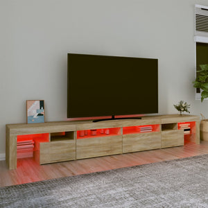 Έπιπλο Τηλεόρασης με LED Sonoma Δρυς 260x36,5x40 εκ. - Pakobazaar