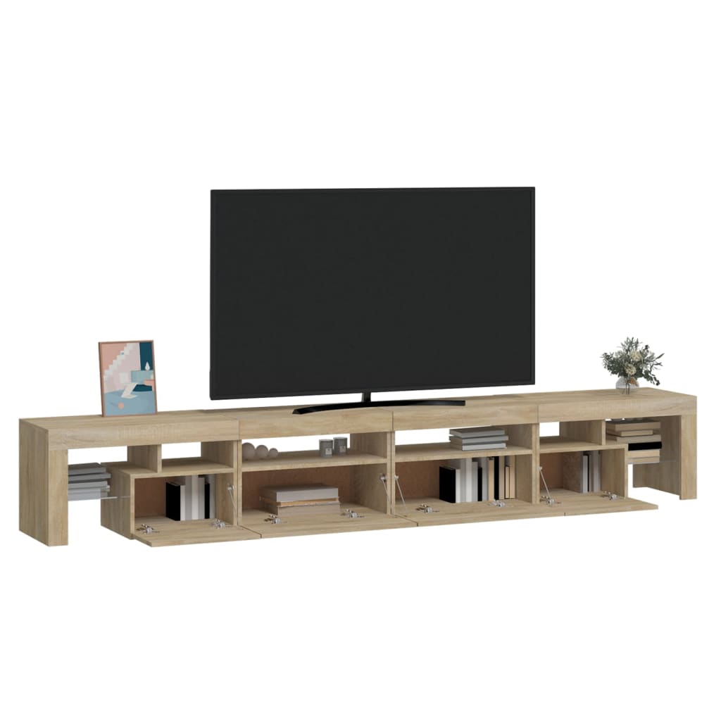 Έπιπλο Τηλεόρασης με LED Sonoma Δρυς 260x36,5x40 εκ. - Pakobazaar