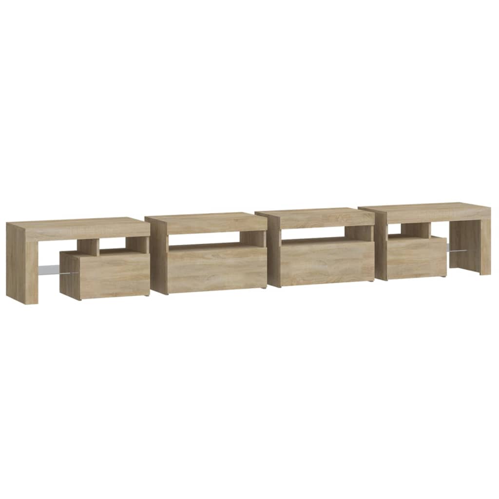 Έπιπλο Τηλεόρασης με LED Sonoma Δρυς 260x36,5x40 εκ. - Pakobazaar