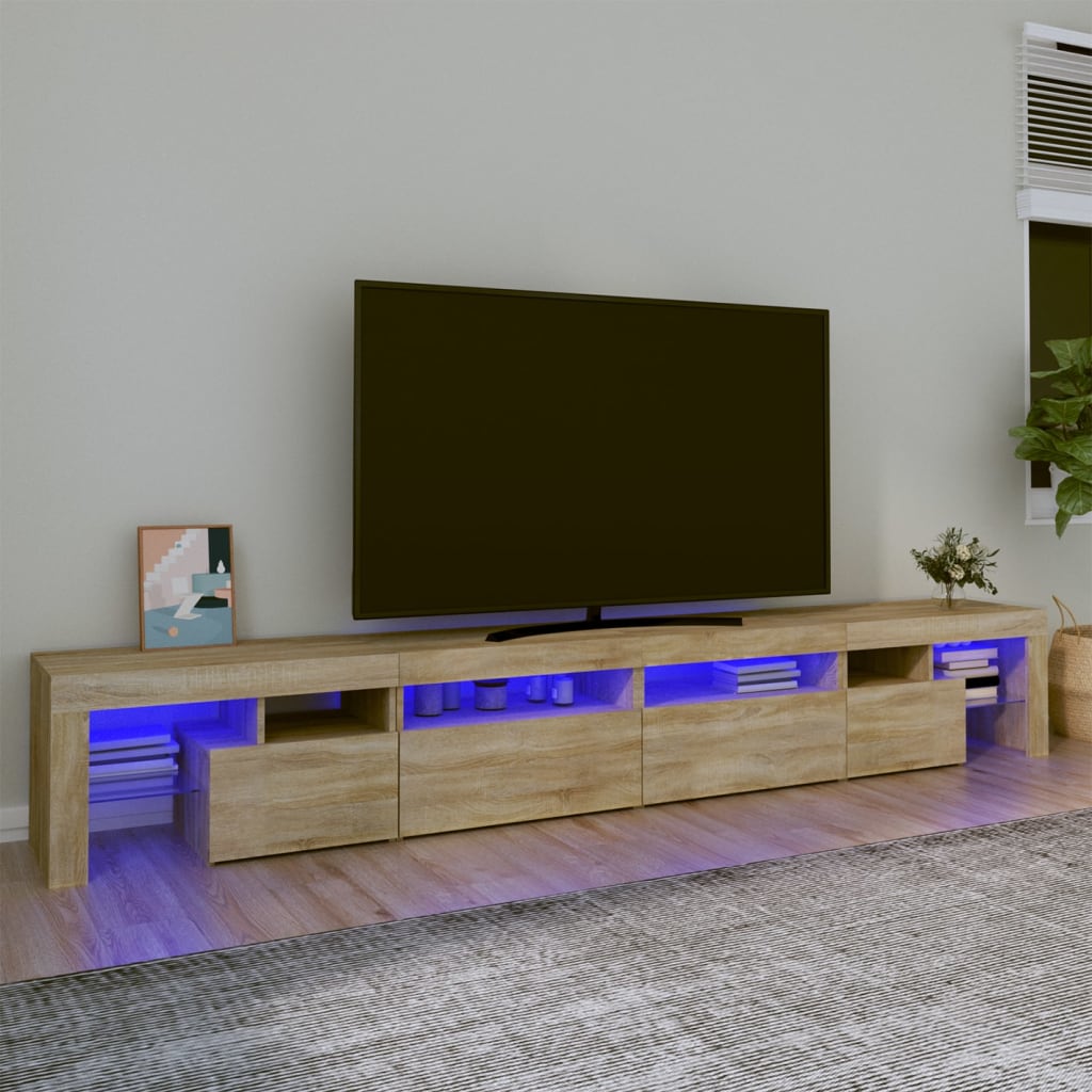 Έπιπλο Τηλεόρασης με LED Sonoma Δρυς 260x36,5x40 εκ. - Pakobazaar