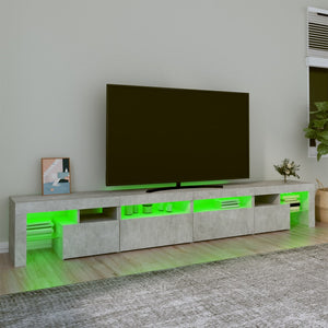 Έπιπλο Τηλεόρασης με LED Γκρι Σκυροδέματος 260x36,5x40 εκ.