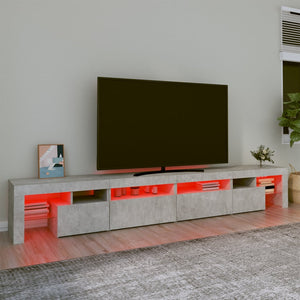 Έπιπλο Τηλεόρασης με LED Γκρι Σκυροδέματος 260x36,5x40 εκ.