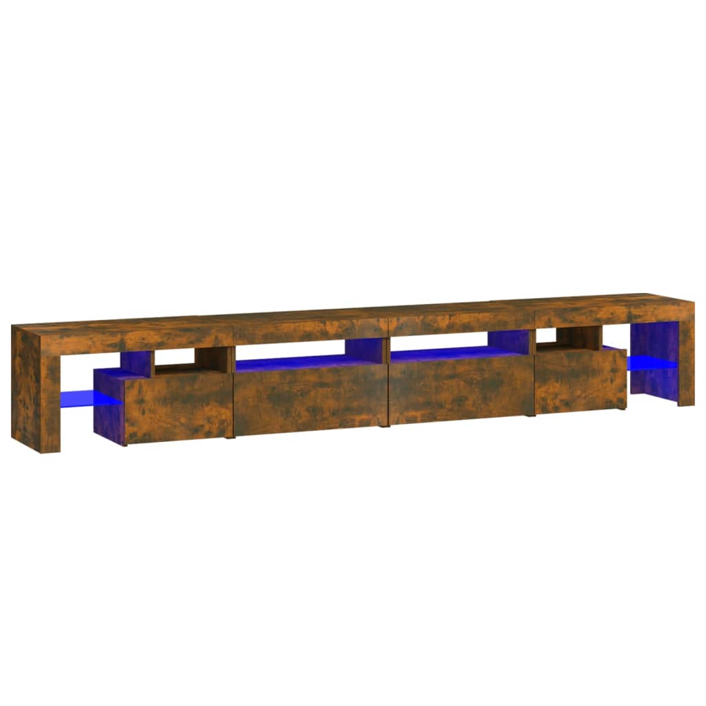 Έπιπλο Τηλεόρασης με LED Καπνιστή Δρυς 260x36,5x40 εκ.