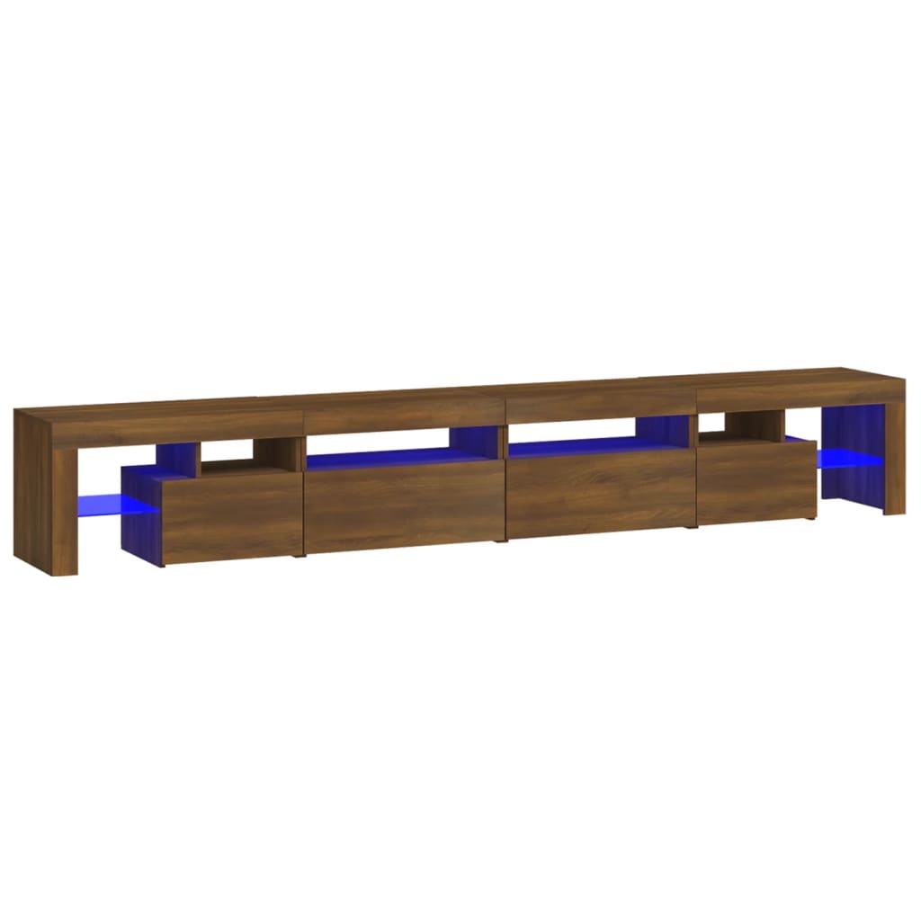 Έπιπλο Τηλεόρασης με LED Καφέ Δρυς 260x36,5x40 εκ.