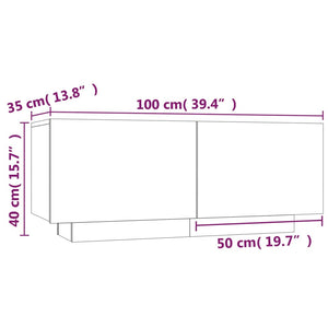 Κομοδίνο Καφέ δρυς 100 x 35 x 40 εκ. από Επεξεργασμένο Ξύλο