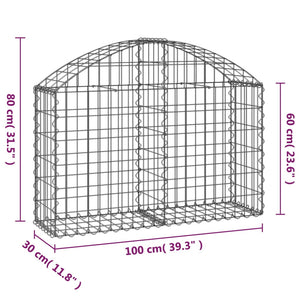Συρματοκιβώτιο Τοξωτό 100x30x60/80εκ. από Γαλβανισμένο Χάλυβα - PAKOBAZAAR