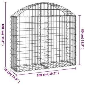 Συρματοκιβώτιο Τοξωτό 100x30x80/100εκ. από Γαλβανισμένο Χάλυβα - PAKOBAZAAR