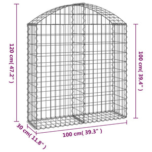 Συρματοκιβώτιο Τοξωτό 100x30x100/120εκ. από Γαλβανισμένο Χάλυβα - PAKOBAZAAR
