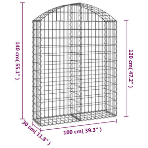 Συρματοκιβώτιο Τοξωτό 100x30x120/140εκ. από Γαλβανισμένο Χάλυβα - PAKOBAZAAR
