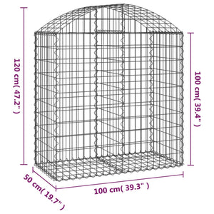 Συρματοκιβώτιο Τοξωτό 100x50x100/120εκ. από Γαλβανισμένο Χάλυβα - PAKOBAZAAR