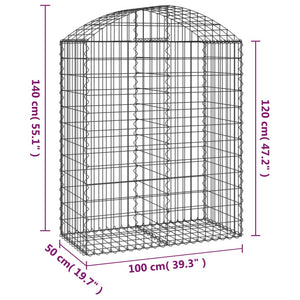 Συρματοκιβώτιο Τοξωτό 100x50x120/140εκ. από Γαλβανισμένο Χάλυβα - PAKOBAZAAR