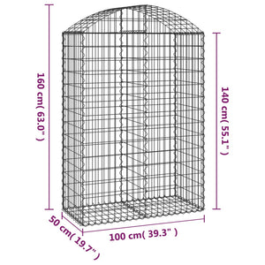 Συρματοκιβώτιο Τοξωτό 100x50x140/160εκ. από Γαλβανισμένο Χάλυβα - PAKOBAZAAR