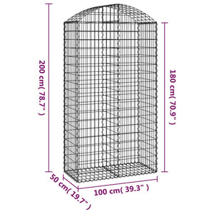 Συρματοκιβώτιο Τοξωτό 100x50x180/200εκ. από Γαλβανισμένο Χάλυβα - PAKOBAZAAR