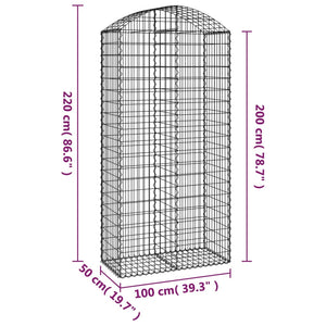 Συρματοκιβώτιο Τοξωτό 100x50x200/220εκ. από Γαλβανισμένο Χάλυβα - PAKOBAZAAR