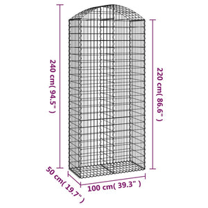 Συρματοκιβώτιο Τοξωτό 100x50x220/240εκ. από Γαλβανισμένο Χάλυβα - PAKOBAZAAR
