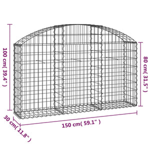Συρματοκιβώτιο Τοξωτό 150x30x80/100εκ. από Γαλβανισμένο Χάλυβα - PAKOBAZAAR