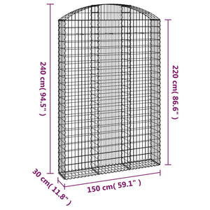 Συρματοκιβώτιο Τοξωτό 150x30x220/240εκ. από Γαλβανισμένο Χάλυβα - PAKOBAZAAR
