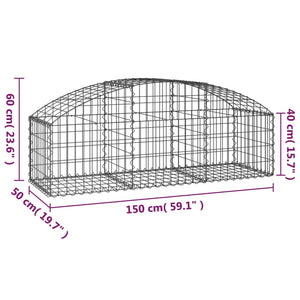 Συρματοκιβώτιο Τοξωτό 150x50x40/60εκ. από Γαλβανισμένο Χάλυβα - PAKOBAZAAR