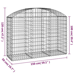 Συρματοκιβώτιο Τοξωτό 150x50x100/120εκ. από Γαλβανισμένο Χάλυβα - PAKOBAZAAR