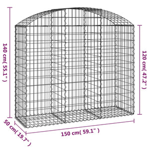 Συρματοκιβώτιο Τοξωτό 150x50x120/140εκ. από Γαλβανισμένο Χάλυβα - PAKOBAZAAR