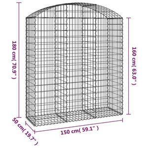 Συρματοκιβώτιο Τοξωτό 150x50x160/180εκ. από Γαλβανισμένο Χάλυβα - PAKOBAZAAR