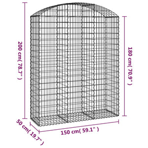 Συρματοκιβώτιο Τοξωτό 150x50x180/200εκ. από Γαλβανισμένο Χάλυβα - PAKOBAZAAR