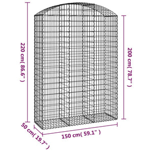 Συρματοκιβώτιο Τοξωτό 150x50x200/220εκ. από Γαλβανισμένο Χάλυβα - PAKOBAZAAR