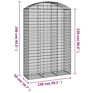 Συρματοκιβώτιο Τοξωτό 150x50x220/240εκ. από Γαλβανισμένο Χάλυβα - PAKOBAZAAR