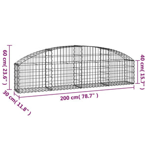 Συρματοκιβώτιο Τοξωτό 200x30x40/60εκ. από Γαλβανισμένο Σίδερο - PAKOBAZAAR