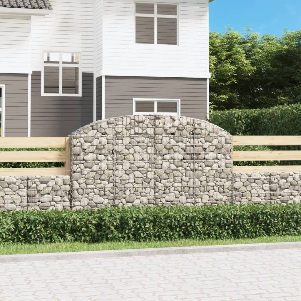 Συρματοκιβώτιο Τοξωτό 200x30x120/140εκ. από Γαλβανισμένο Χάλυβα - PAKOBAZAAR