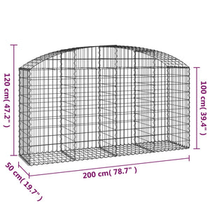 Συρματοκιβώτιο Τοξωτό 200x50x100/120εκ. από Γαλβανισμένο Χάλυβα - PAKOBAZAAR