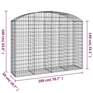 Συρματοκιβώτιο Τοξωτό 200x50x140/160εκ. από Γαλβανισμένο Χάλυβα - PAKOBAZAAR