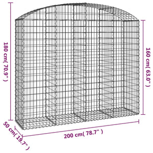 Συρματοκιβώτιο Τοξωτό 200x50x160/180εκ. από Γαλβανισμένο Χάλυβα - PAKOBAZAAR