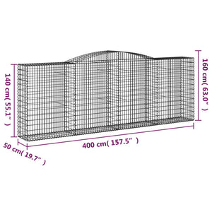 Συρματοκιβώτιο Τοξωτό 400x50x140/160εκ. από Γαλβανισμένο Χάλυβα - PAKOBAZAAR